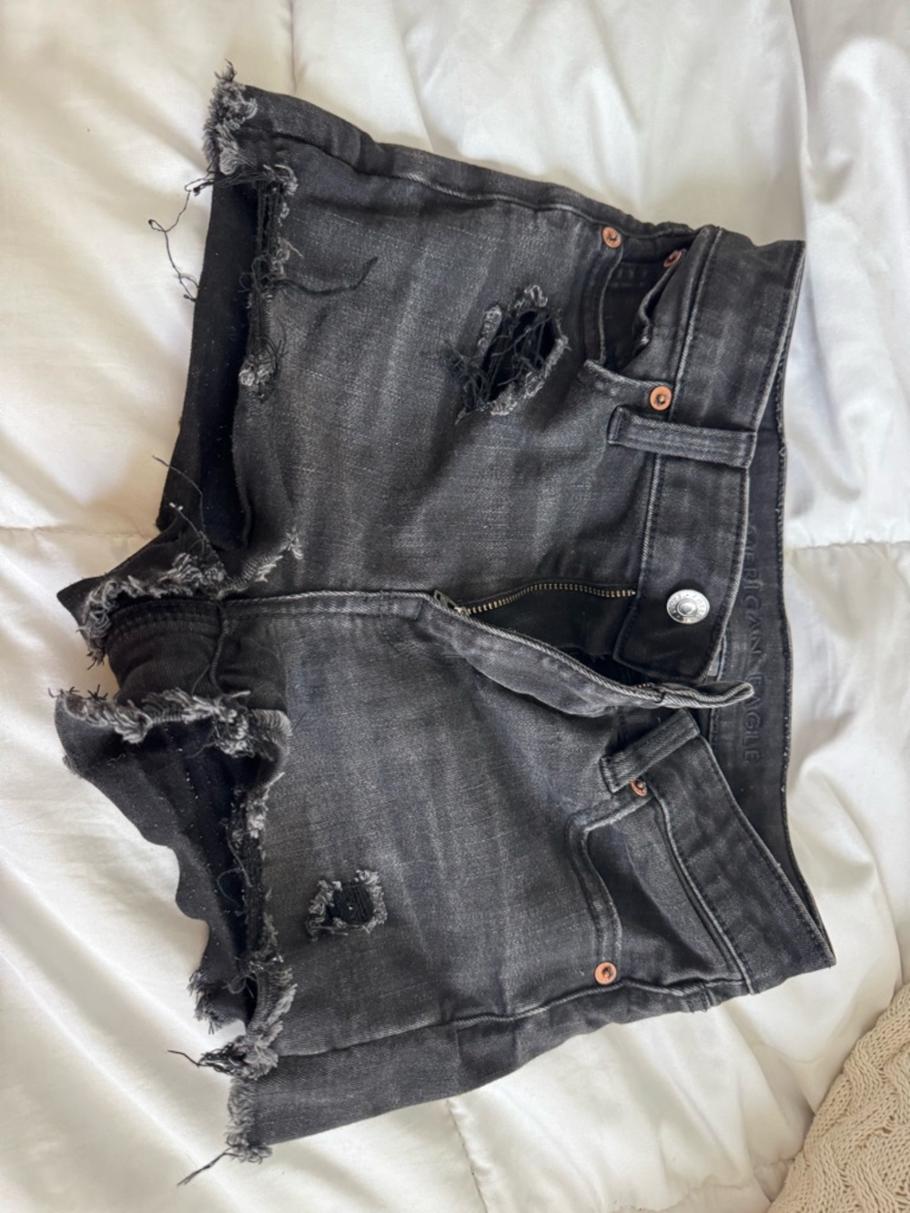 American Eagle Outfitters Black High-Stretch Denim Shorts